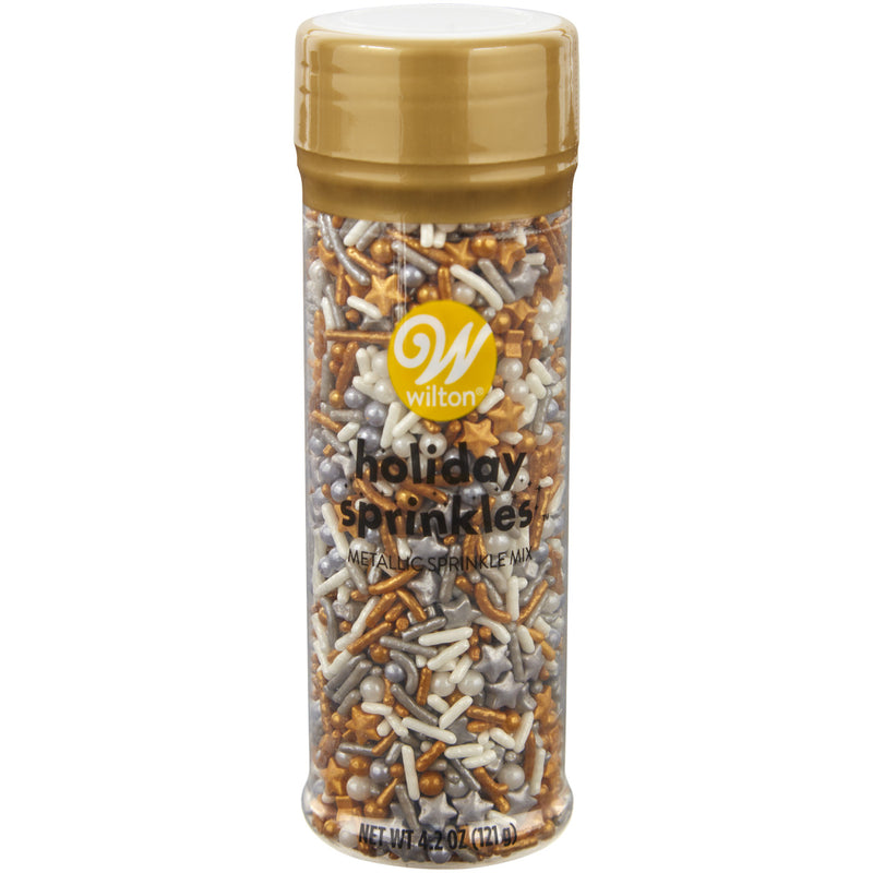 Silver Gold and White Metallic Medley Tall Sprinkles - The Country Christmas Loft