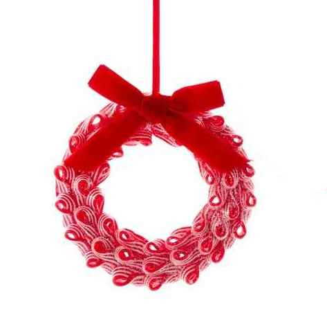 Peppermint Wreath Ornament - Ribbon Candy - The Country Christmas Loft