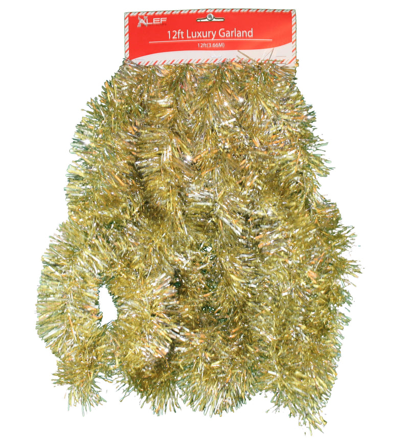 12 foot 5 Ply Deluxe Tinsel Garland - Silver/Gold - The Country Christmas Loft