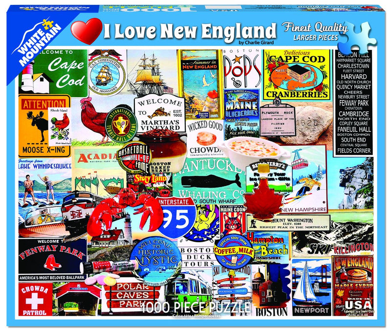 I Love New England - 1000 Piece Jigsaw Puzzle - The Country Christmas Loft