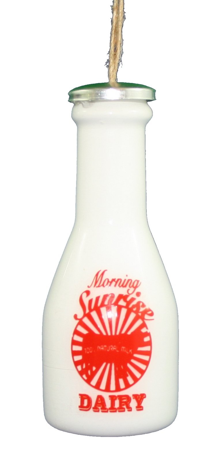 3.75 Inch Vintage Glass Milk Bottle - Sunrise - The Country Christmas Loft