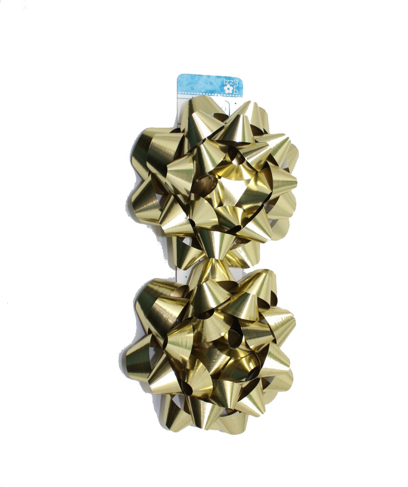 Set of 2 Jumbo Gold Bows - The Country Christmas Loft
