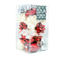 Holiday Ribbon And Bow Kit - Red/White/Silver