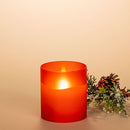 Frosted Glass Candle Red Small - The Country Christmas Loft