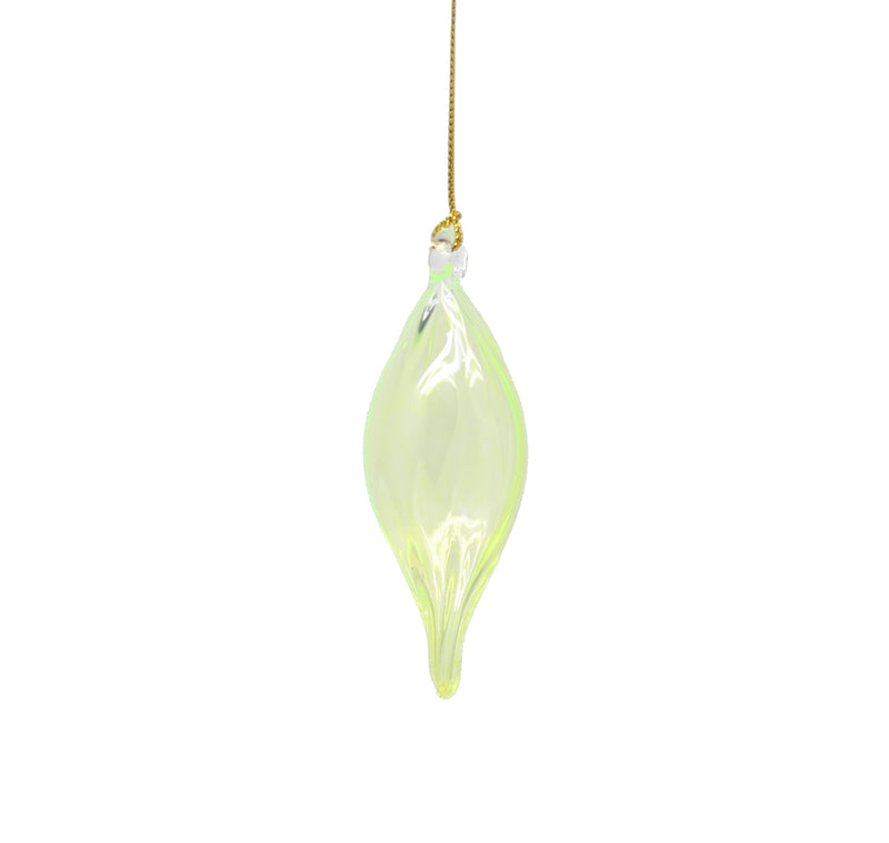 Blown Glass Teardrop Ornament - Mint - High Bulge
