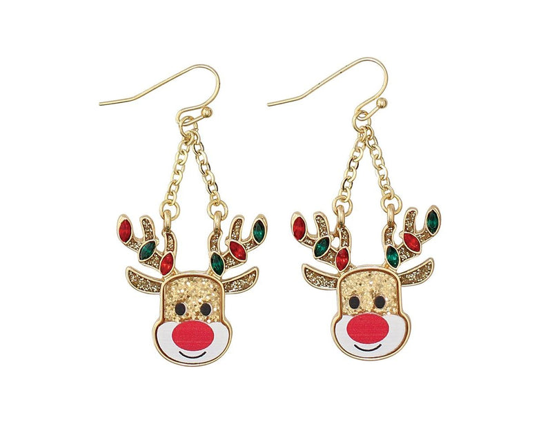 Rudolphs with Glitter - Earrings